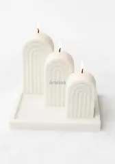 Gökkuşağı Premium Tepsili Kokulu Mum Seti