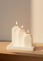 Gökkuşağı Premium Tepsili Kokulu Mum Seti