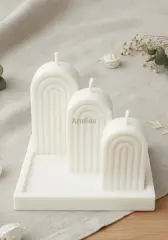 Gökkuşağı Premium Tepsili Kokulu Mum Seti