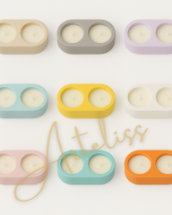 Tealight Duo - Premium Renkli Kaplı Mum