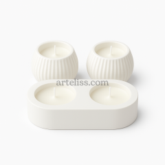 Dekoratif Üçlü Renkli Tealight Set