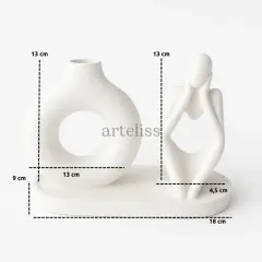 Dekoratif 3'lü Set Nordic Vazo & Düşünen İnsan