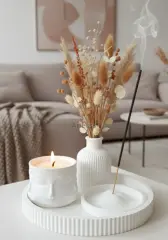 Tepsili Meditasyon Seti Buddha Mum Vazo Tütsülük