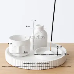 Tepsili Meditasyon Seti Buddha Mum Vazo Tütsülük