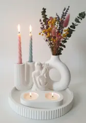 Romantik Tasarım Sunum Tepsili Dekor Seti