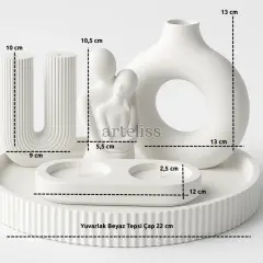 Romantik Tasarım Sunum Tepsili Dekor Seti