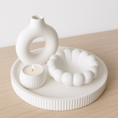 Dekoratif Set Bulut Form Tabla | Vazo | Tealight