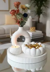 Fonksiyonel Tasarım Dekoratif Sunum Tepsili Set