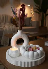 Fonksiyonel Tasarım Dekoratif Sunum Tepsili Set