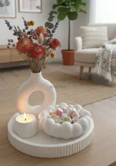 Fonksiyonel Tasarım Dekoratif Sunum Tepsili Set