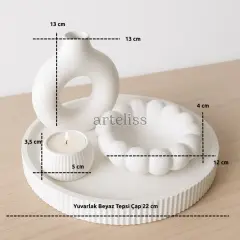 Fonksiyonel Tasarım Dekoratif Sunum Tepsili Set