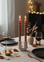 Çift Kollu Dekoratif U Form Şamdan