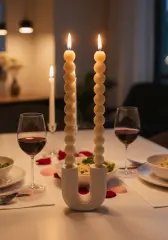 Çift Kollu Dekoratif U Form Şamdan