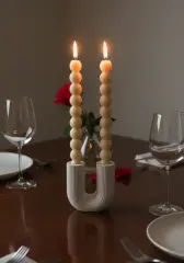 Çift Kollu Dekoratif U Form Şamdan