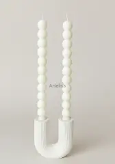 Çift Kollu Dekoratif U Form Şamdan