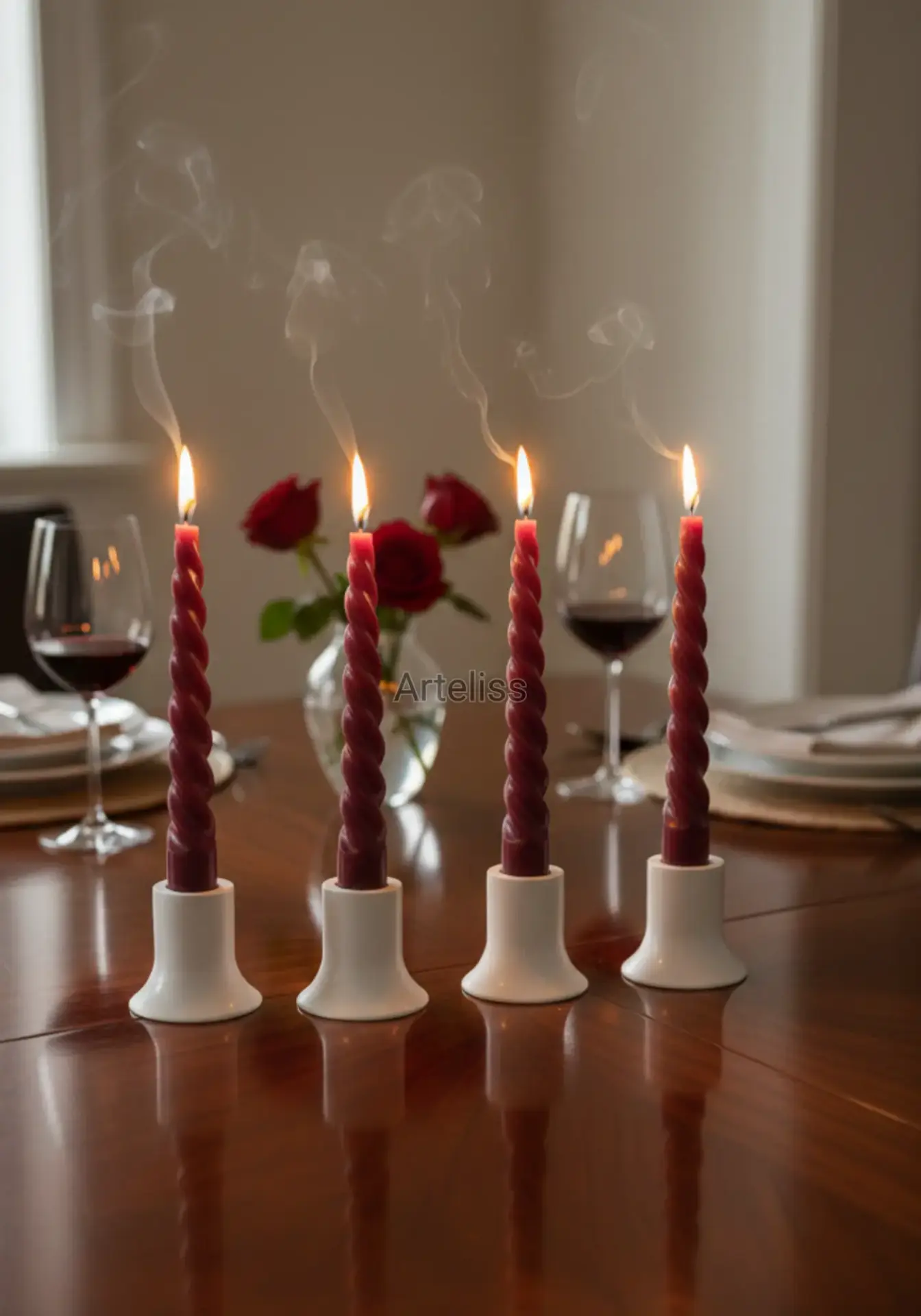 Dekoratif Dörtlü Mini Şamdan Seti