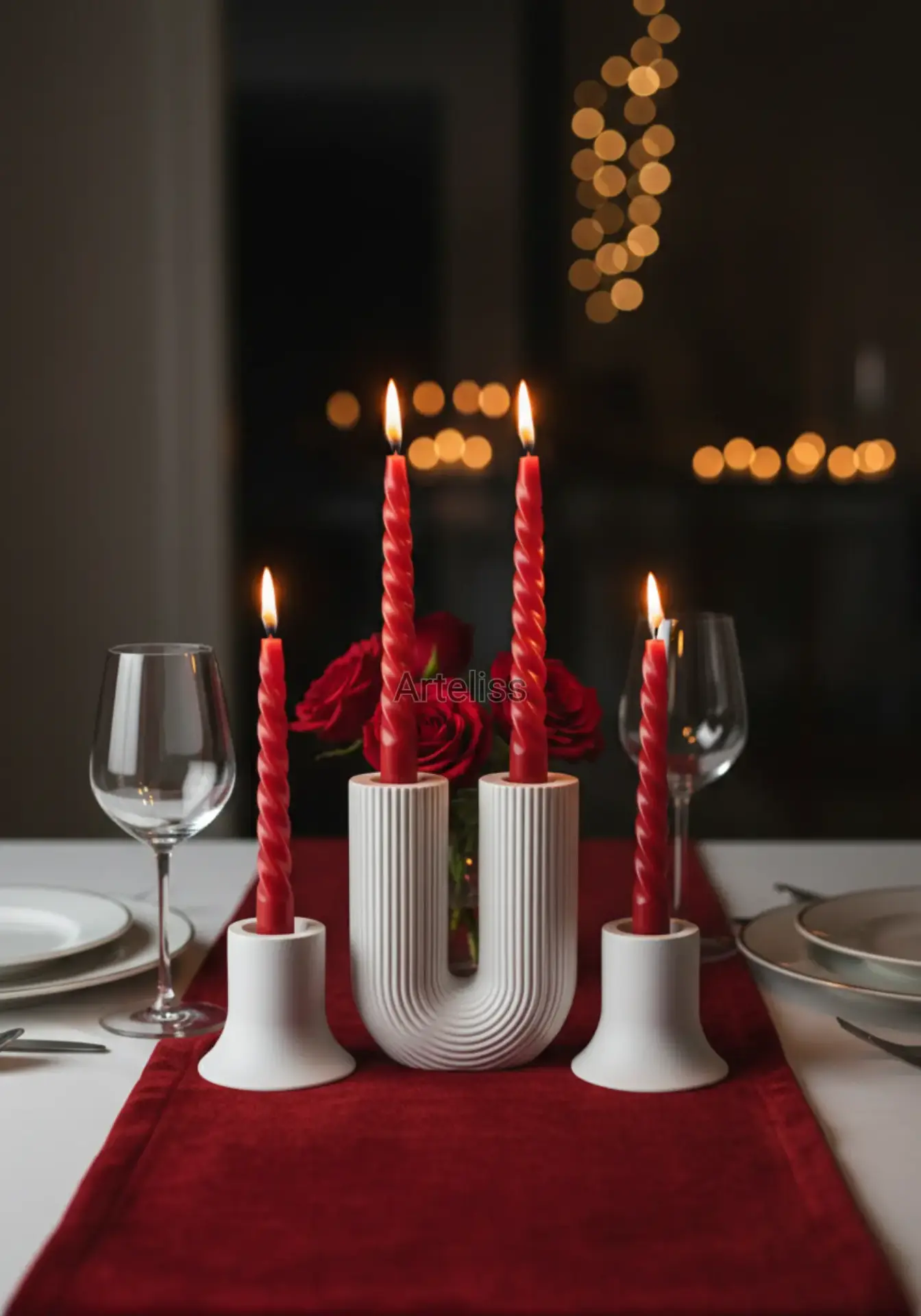 Popüler Üçlü Şamdan Seti