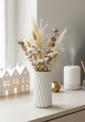 Dekoratif Zikzak Desenli Mini Pampas Vazo