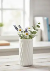 Dekoratif Zikzak Desenli Mini Pampas Vazo