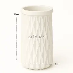 Dekoratif Zikzak Desenli Mini Pampas Vazo