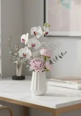 Dekoratif Geometrik Desenli Mini Pampas Vazo