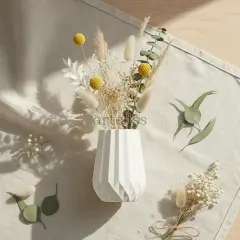 Dekoratif Geometrik Desenli Mini Pampas Vazo