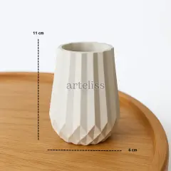 Dekoratif Geometrik Desenli Mini Pampas Vazo