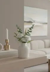 Dekoratif Çizgili Desenli Mini Pampas Vazosu