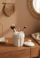 Çiçekli Organizer Dekoratif Kapaklı Kavanoz Obje