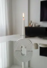 Gökkuşağı Desenli Dekoratif Şamdan