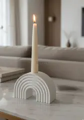 Gökkuşağı Desenli Dekoratif Şamdan