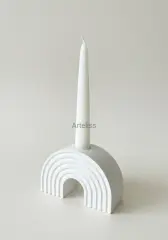 Gökkuşağı Desenli Dekoratif Şamdan