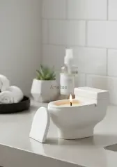 Klozet Tasarım Dekoratif Kokulu Mum Banyo Dekoru