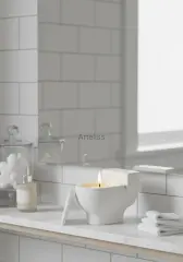 Klozet Tasarım Dekoratif Kokulu Mum Banyo Dekoru
