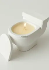 Klozet Tasarım Dekoratif Kokulu Mum Banyo Dekoru