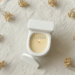 Klozet Tasarım Dekoratif Kokulu Mum Banyo Dekoru