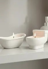 Dekoratif İkili Kokulu Mum Seti Banyo Dekoru