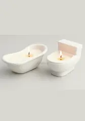 Dekoratif İkili Kokulu Mum Seti Banyo Dekoru