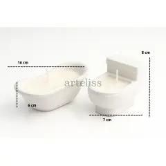 Dekoratif İkili Kokulu Mum Seti Banyo Dekoru