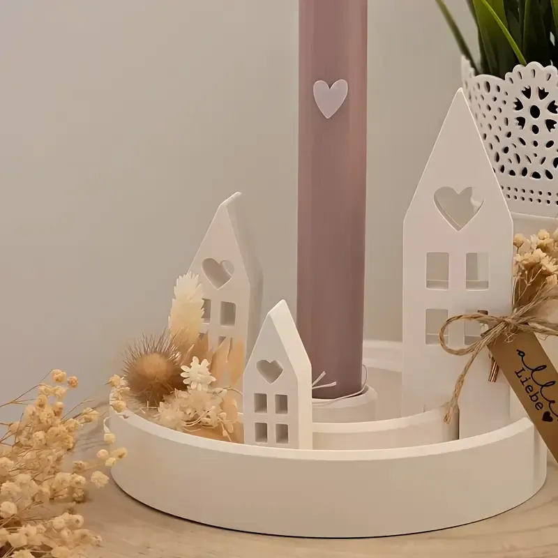 Dekoratif Ev Temalı Şamdan/Tealight Standı