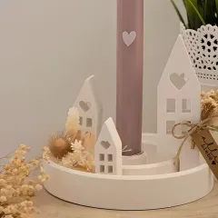 Dekoratif Ev Temalı Şamdan/Tealight Standı