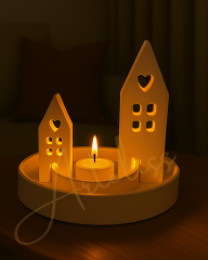 Dekoratif Ev Temalı Şamdan/Tealight Standı