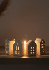 Dörtlü Tealight Dekoratif Işık Evi