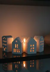 Dörtlü Tealight Dekoratif Işık Evi