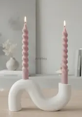 Dekoratif Çift Kollu Sarmal Şamdan