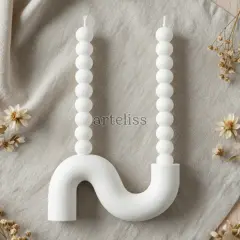 Dekoratif Çift Kollu Sarmal Şamdan