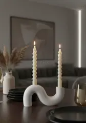 Dekoratif Çift Kollu Sarmal Şamdan