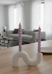 Dekoratif Çift Kollu Sarmal Şamdan