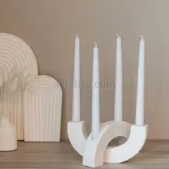 Dekoratif Çift Kollu İkili Büyük Şamdan