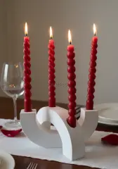 Dekoratif Çift Kollu İkili Büyük Şamdan